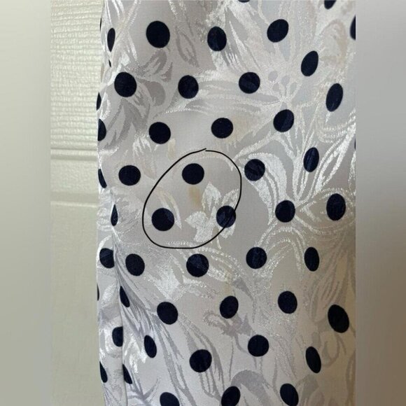 Vintage 80s Polka Dot Dress "Pretty Woman" Glam Satin Jacquard - Picture 7 of 16